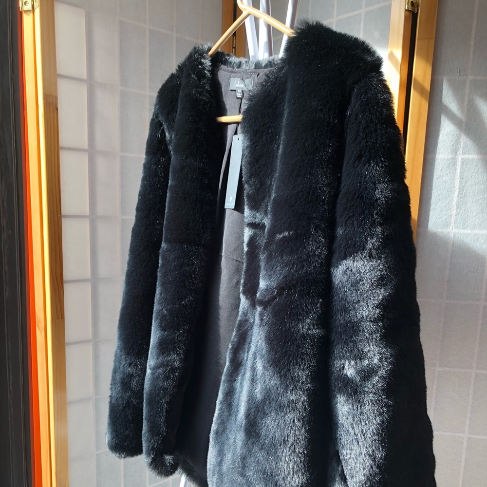 Black Faux Fur Coat